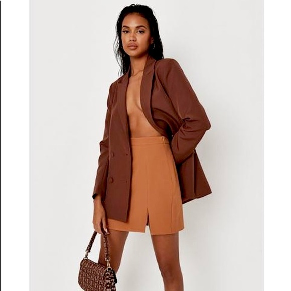 BRAND NEW Missguided Camel Mini Skirt - Tall - Size 6 - Picture 1 of 5